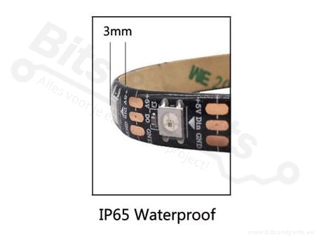 LED Strip RGB WS2812 5V - IP65 - 60 LEDs/m - 5 meters black 